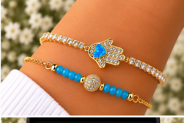 Hamsa Hand Charm Bracelet – 18K Gold Plated