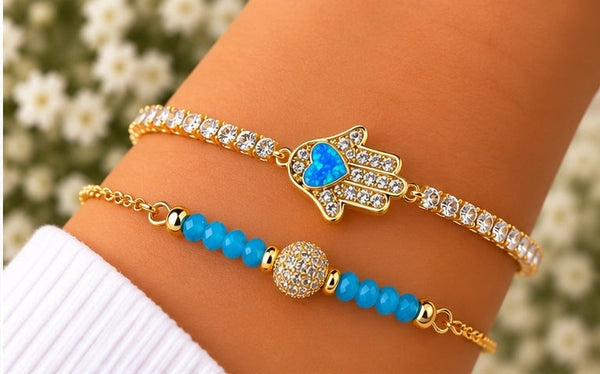 Hamsa Hand Charm Bracelet – 18K Gold Plated