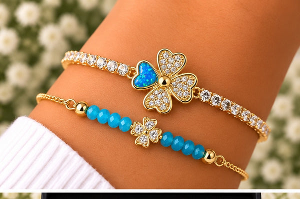 Clover Charm Bracelet – 18K Gold Plated