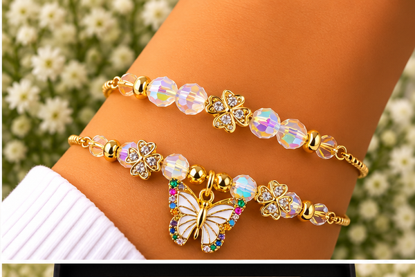 Butterfly Cubic Zirconia Bracelet – 18K Gold Plated