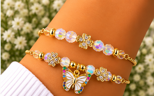 Butterfly Cubic Zirconia Bracelet – 18K Gold Plated