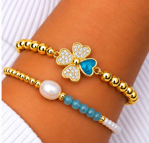 Clover Bracelet Set – 18K Gold Plated