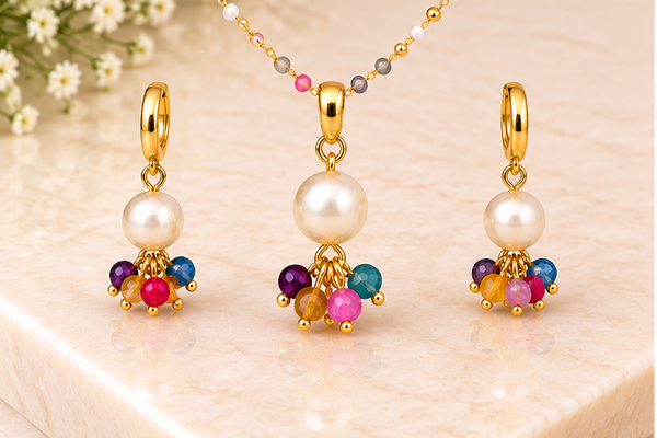 Pearl Tassel Necklace Set – 18K Gold Plated
