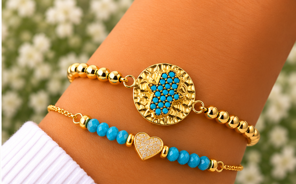 Round Hand Cubic Zirconia Bracelet – 18K Gold Plated
