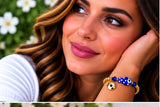 Blue Ceramic Fish Charm Bracelet – 18K Gold Plated