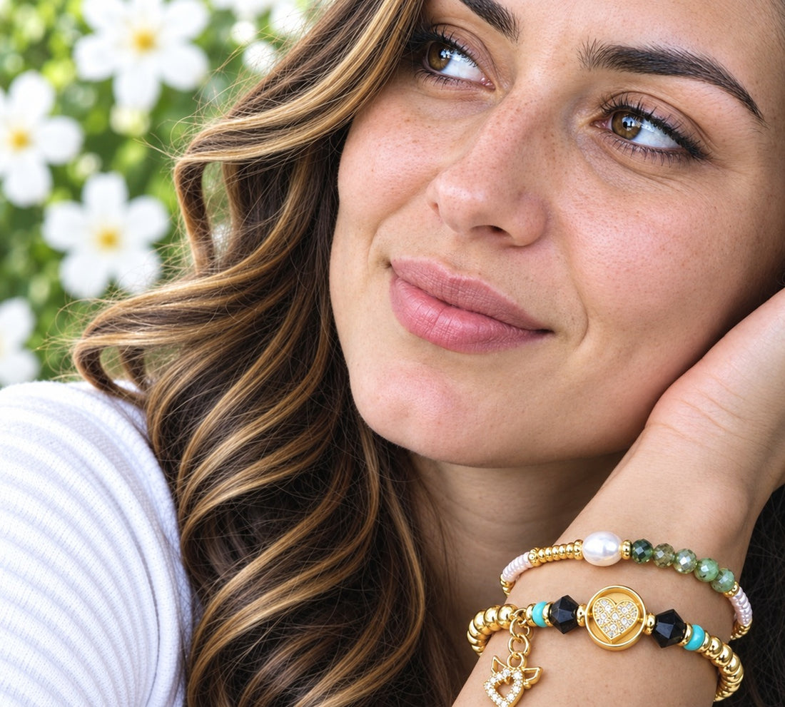 Zircon Heart Bracelet Set