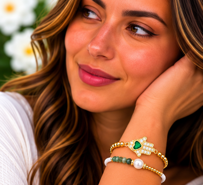 Hamsa Charm Bracelet Set