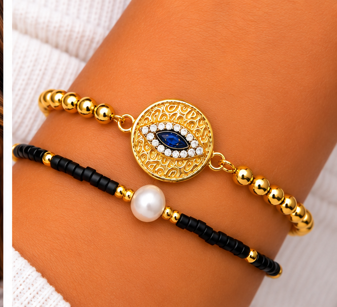 Black Eye Bracelet Set