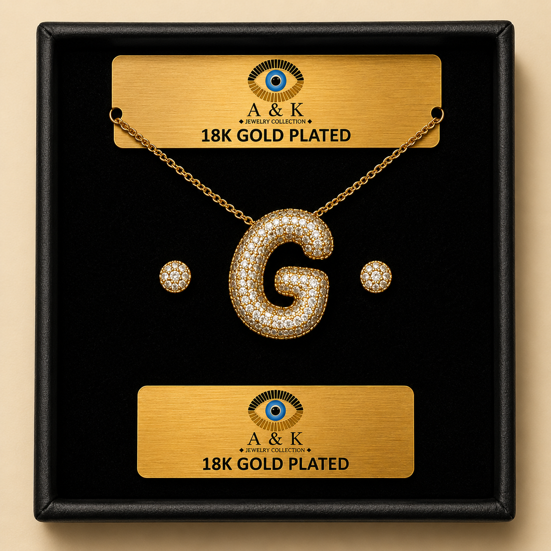 Initial Letter Necklace Set
