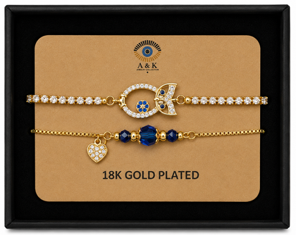 18K G. P. Adj 2 Pc Br Set - B086