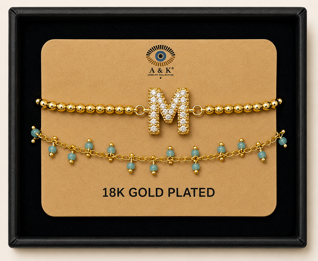 Initial Letter Bracelet Set