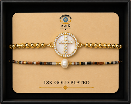 18K G. P. Adj 2 Pc Br Set - B007