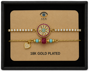18K G. P. Adj 2 Pc Br Set - B093