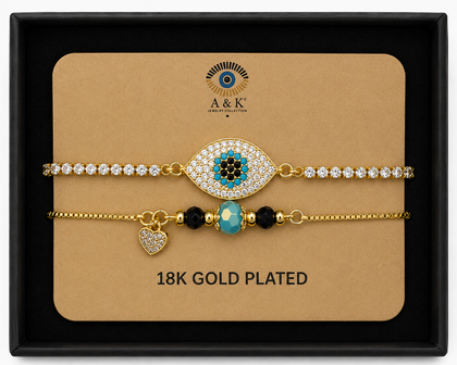 18K G. P. Adj 2 Pc Br Set - B080