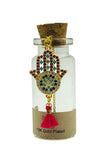18K Gold-Plated Necklace with Colorful Cubic Zirconia Infinity and Hamsa Charms