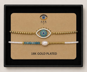 18K G. P. Adj 2 Pc Br Set - B099