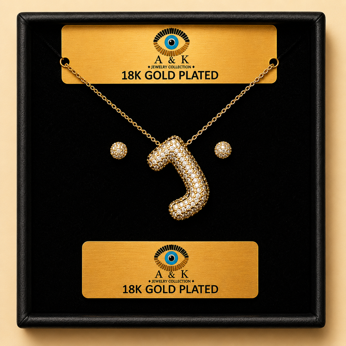 Initial Letter Necklace Set