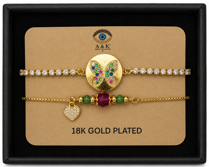 18K G. P. Adj 2 Pc Br Set - B089