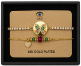 18K G. P. Adj 2 Pc Br Set - B089
