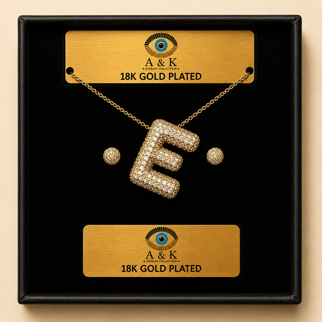 Initial Letter Necklace Set