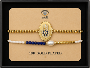 18K G. P. Adj 2 Pc Br Set - B004