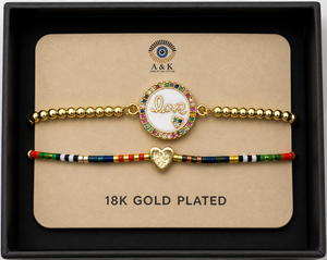 18K G. P. Adj 2 Pc Br Set - B033