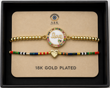 18K G. P. Adj 2 Pc Br Set - B033