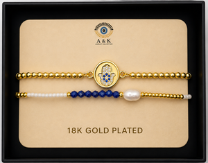 18K G. P. Adj 2 Pc Br Set - B034