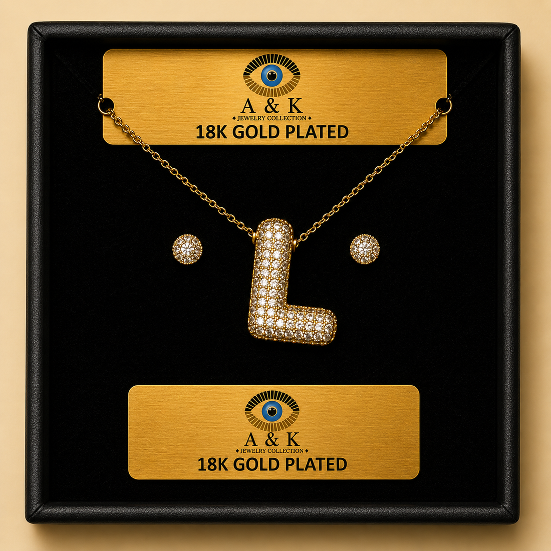 Initial Letter Necklace Set
