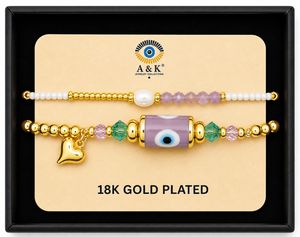 18K G. P. Adj 2 Pc Br Set - B064