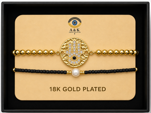 18K G. P. Adj 2 Pc Br Set - B041
