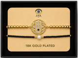 18K G. P. Adj 2 Pc Br Set - B041
