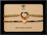 18K G. P. Adj 2 Pc Br Set - B002