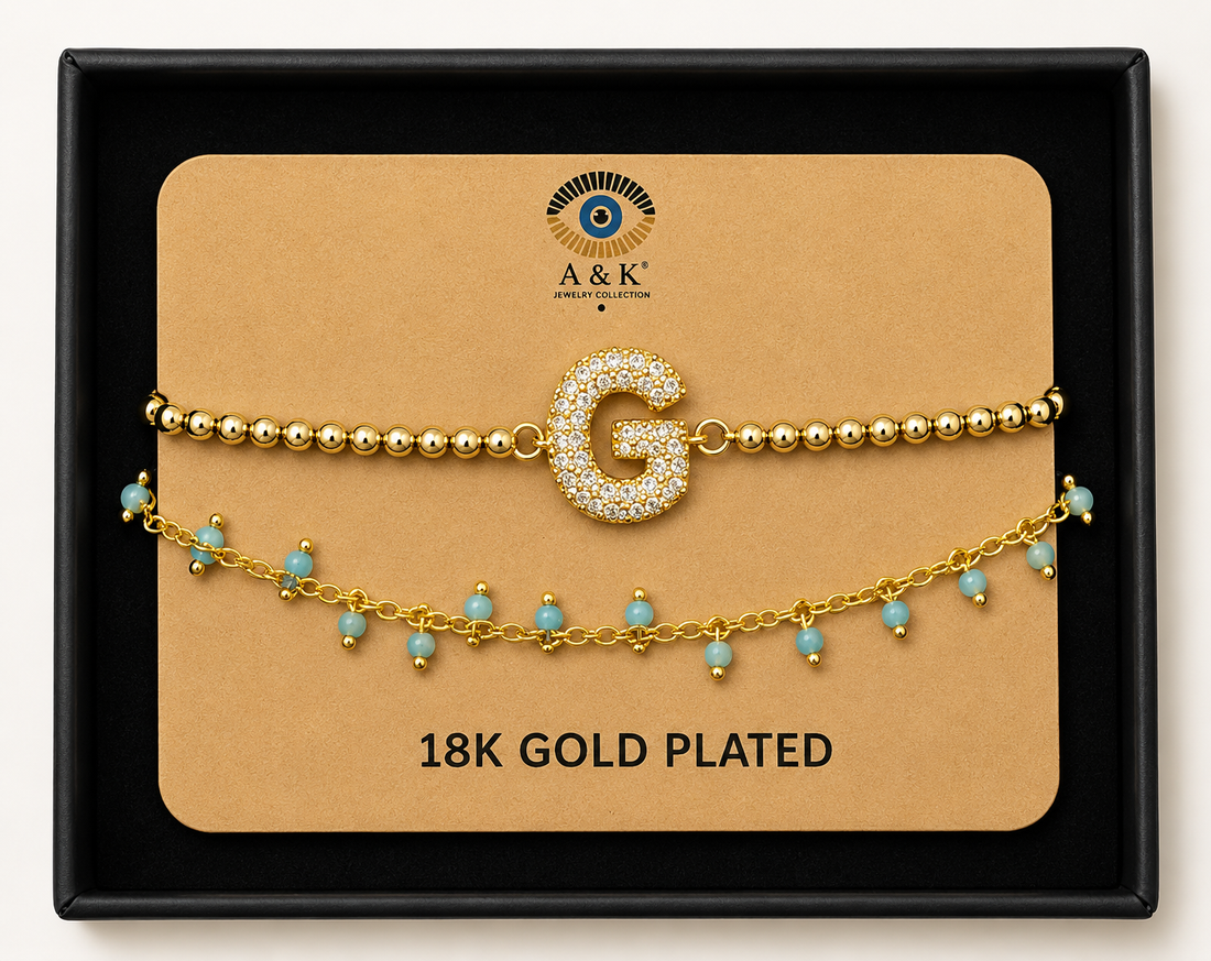 Initial Letter Bracelet Set