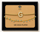 18K G. P. Adj 2 Pc Br Set - B-ABC