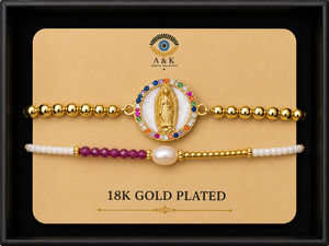 18K G. P. Adj 2 Pc Br Set - B008