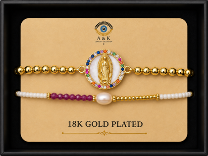 18K G. P. Adj 2 Pc Br Set - B008