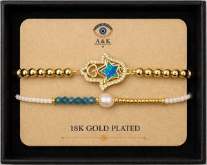 18K G. P. Adj 2 Pc Br Set - B006