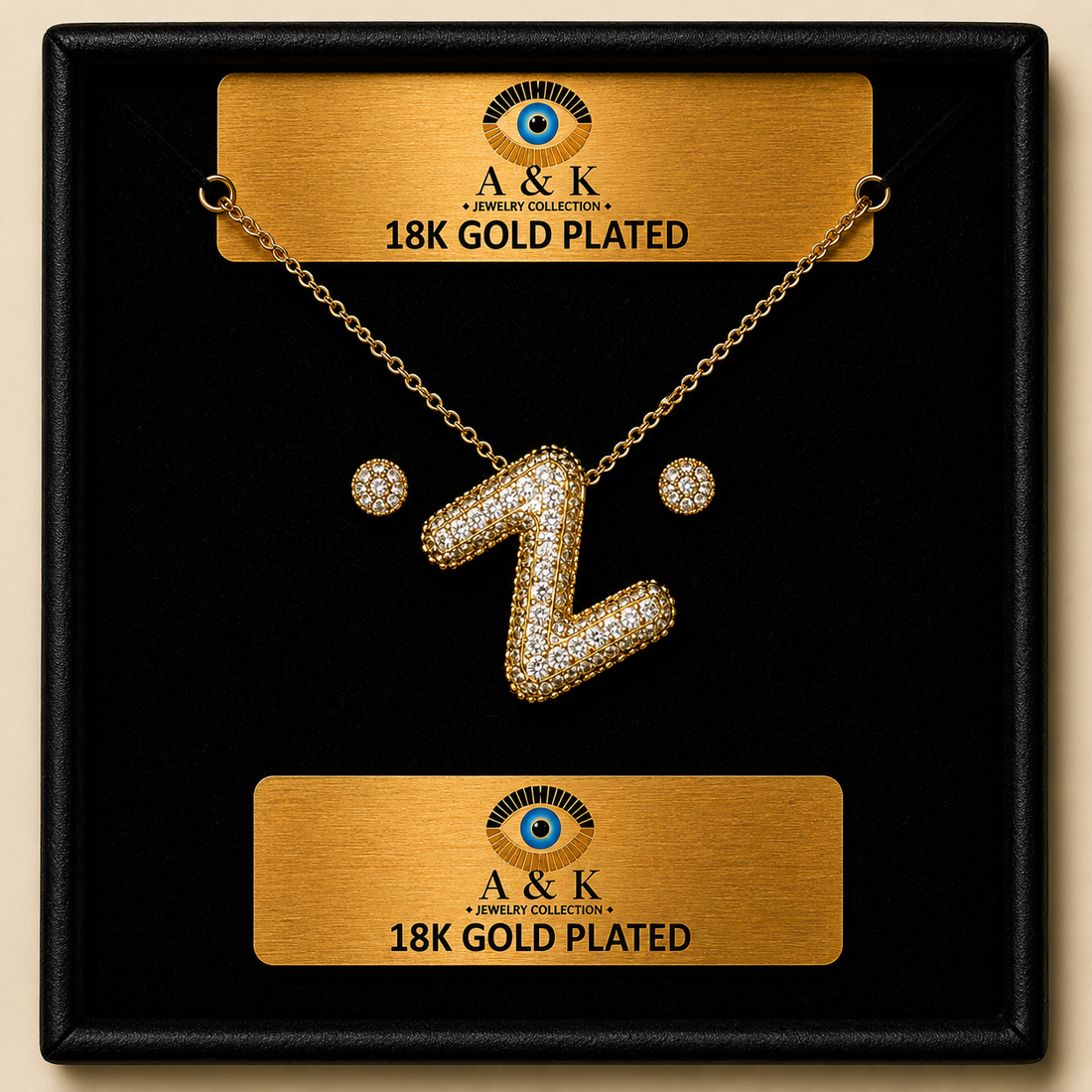 Initial Letter Necklace Set