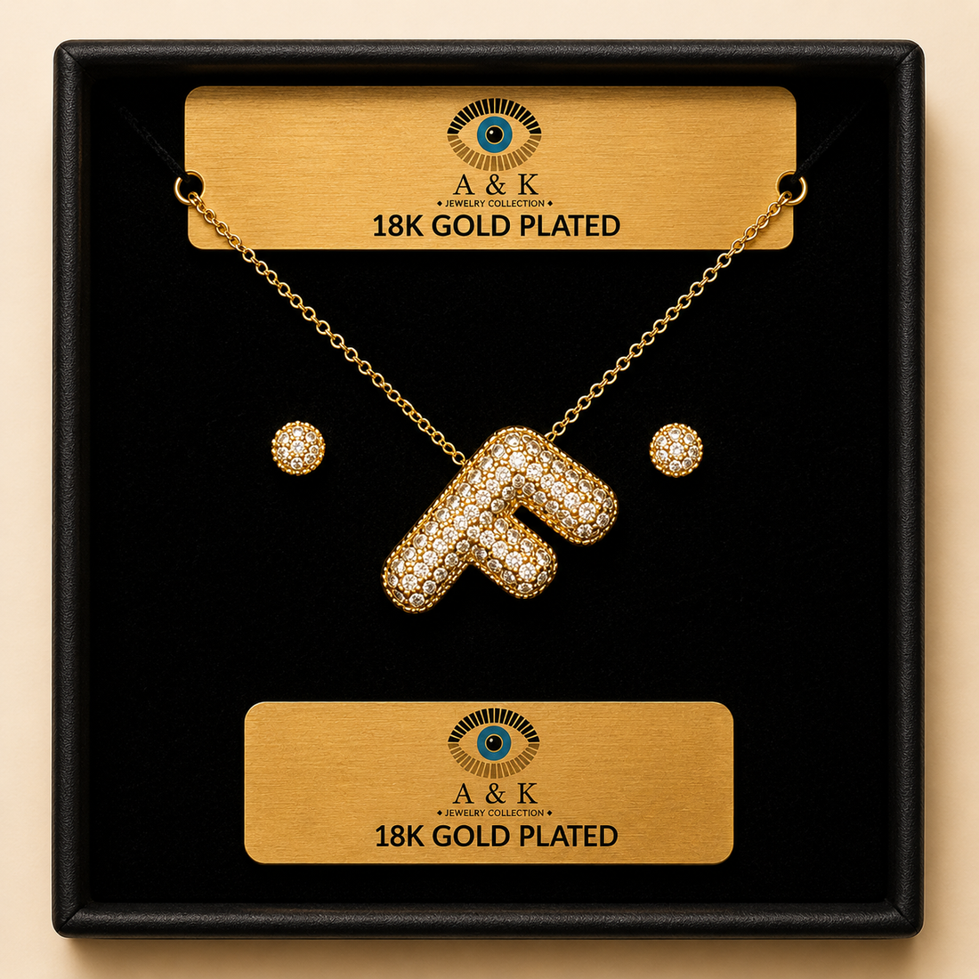 Initial Letter Necklace Set