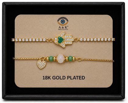 18K G. P. Adj 2 Pc Br Set - B097