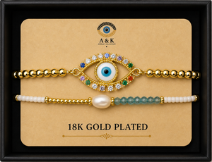 18K G. P. Adj 2 Pc Br Set - B009