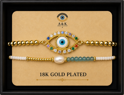 18K G. P. Adj 2 Pc Br Set - B009