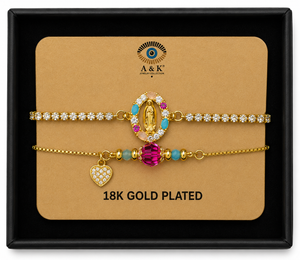 18K G. P. Adj 2 Pc Br Set - B076