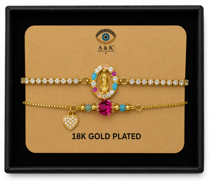 18K G. P. Adj 2 Pc Br Set - B076