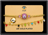 18K G. P. Adj 2 Pc Br Set - B060