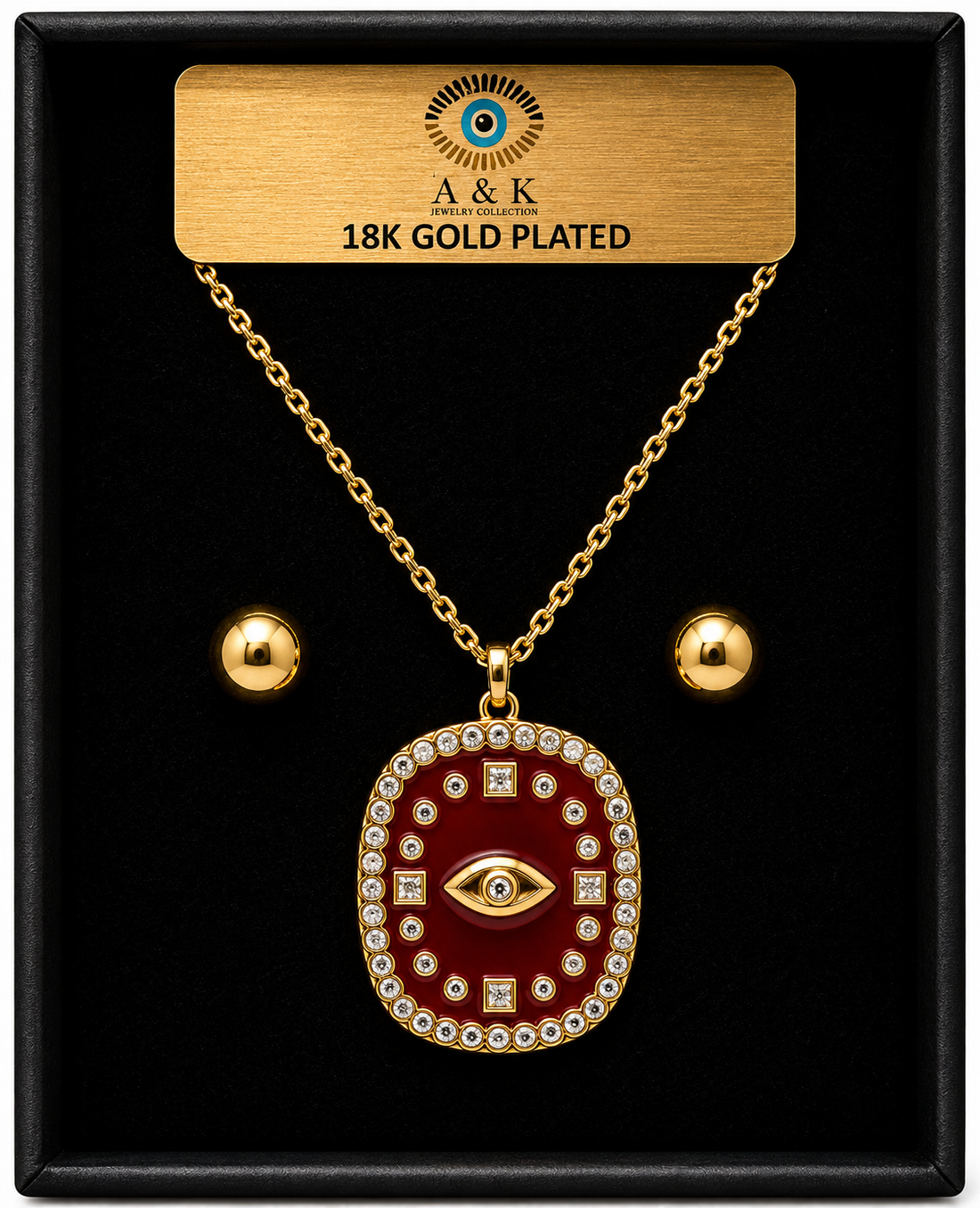 Enamel Eye Necklace Set