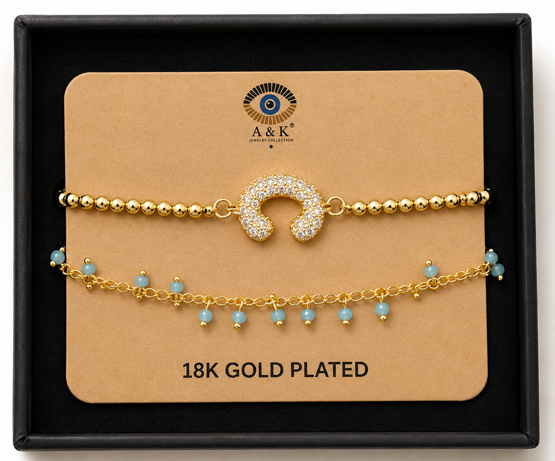 Initial Letter Bracelet Set