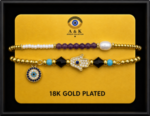 18K G. P. Adj 2 Pc Br Set - B068