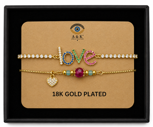18K G. P. Adj 2 Pc Br Set - B082